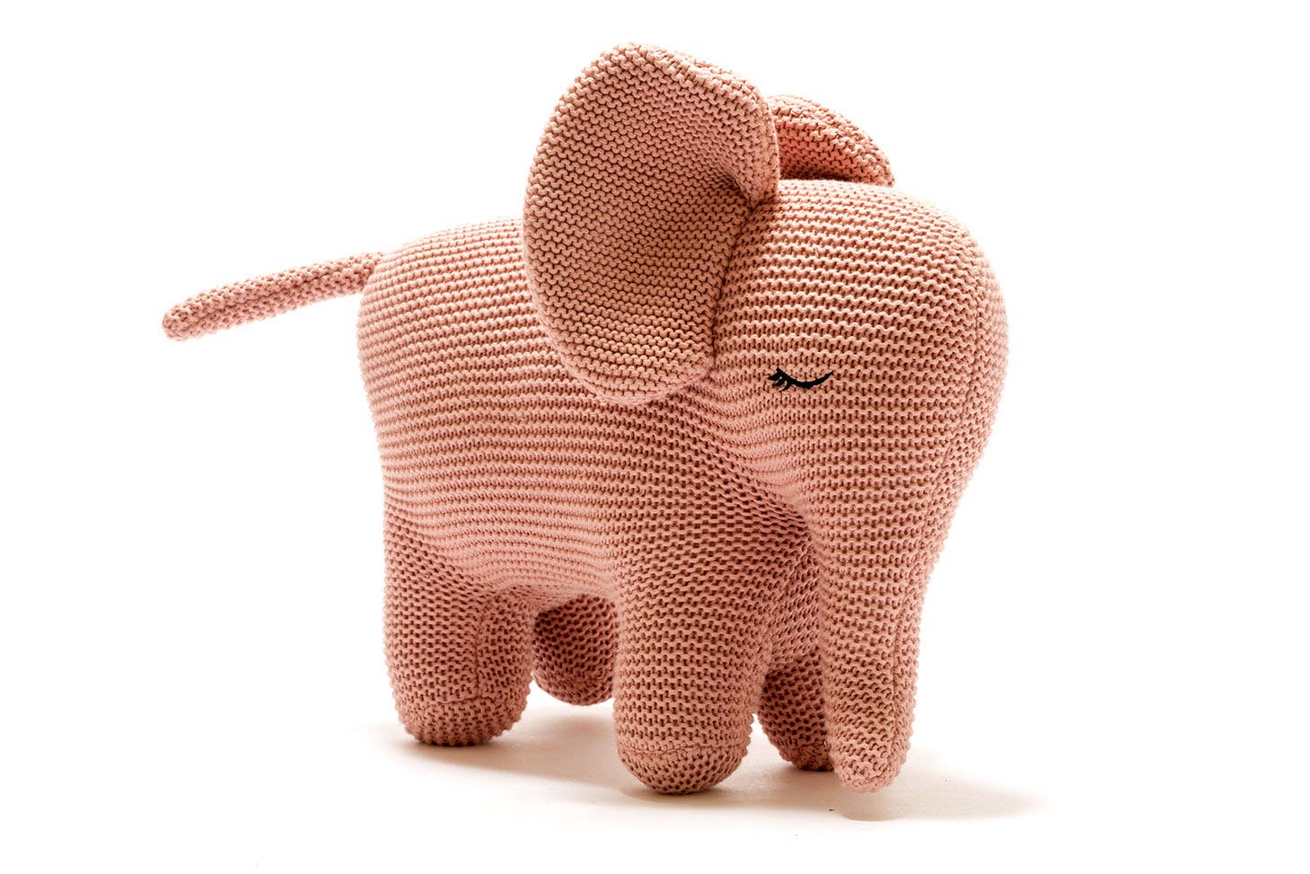 Large Elephant Plush Toy in Pink Organic Cotton Buttercup Moon - Main Image